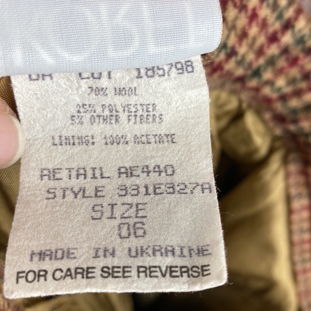 Womanβs Vintage Koret Petites Wool Blend Houndstooth Brown Suit- Size 6 - Picture 13 of 14